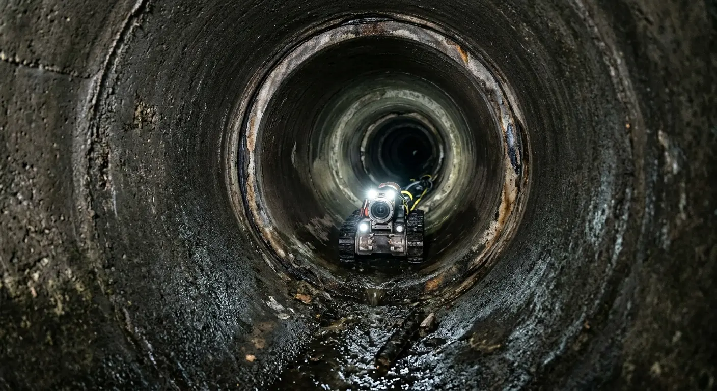 Robotic sewer camera inspecting pipe interior for Drain Snake Service in Montrose